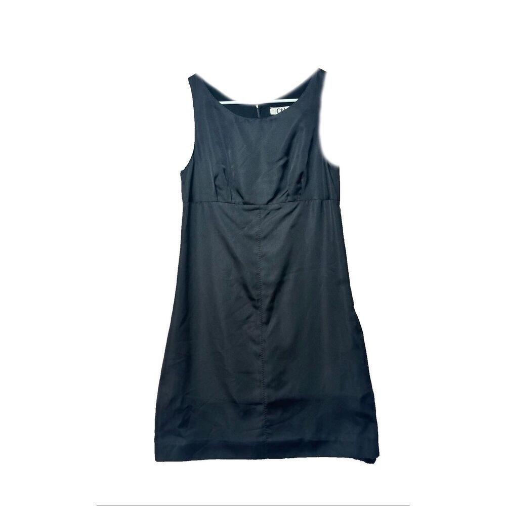 Vintage Chloé Black 100% Silk Sleeveless A-Line Dress Women's Size 38FR (6US)